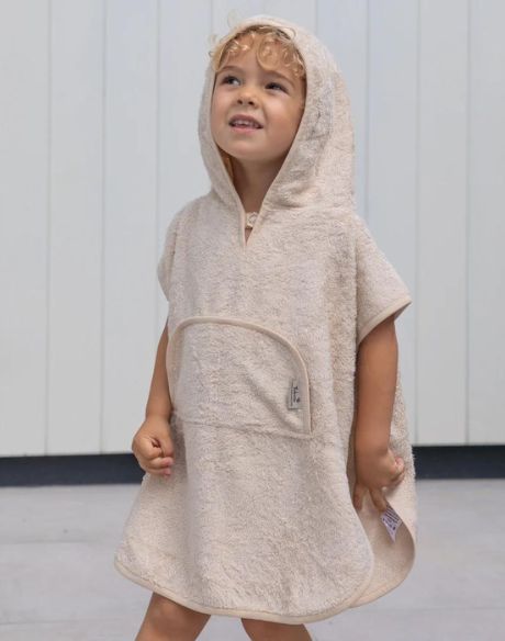 Poncho úr bambus (2-4 ára) V-neck - Hrafnagull