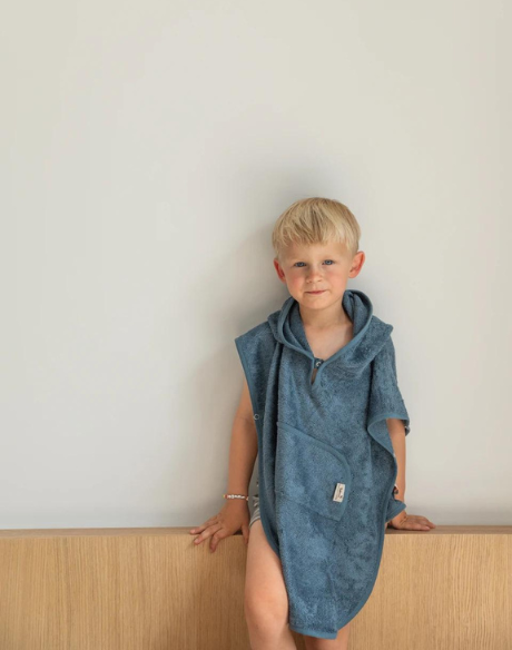 Poncho úr bambus (4-6 ára) V-neck - Hrafnagull